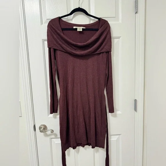 Max Studio off the shoulder or cowl neck sweater dress with removable belt (DJ1) - Picture 2 of 6